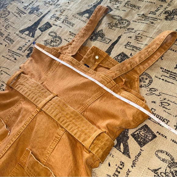 Universal Thread NWOT! Mustard Yellow Duck Stretch Denim Overalls Romper Size 2 - Picture 9 of 16